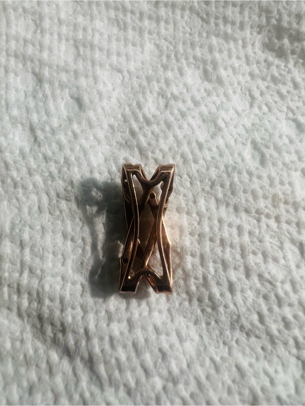 10K Genuine Rose Gold & Diamond Necklace Slide - Picture 4 of 5